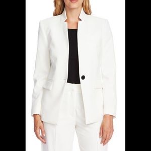 Vince Camuto White Stand Collar Blazer Jacket 8